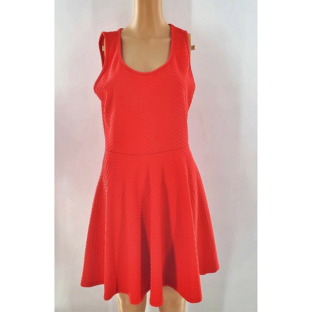 Banana Lemon Pleated Sun Dress - Pink/Coral (Size 8-10)